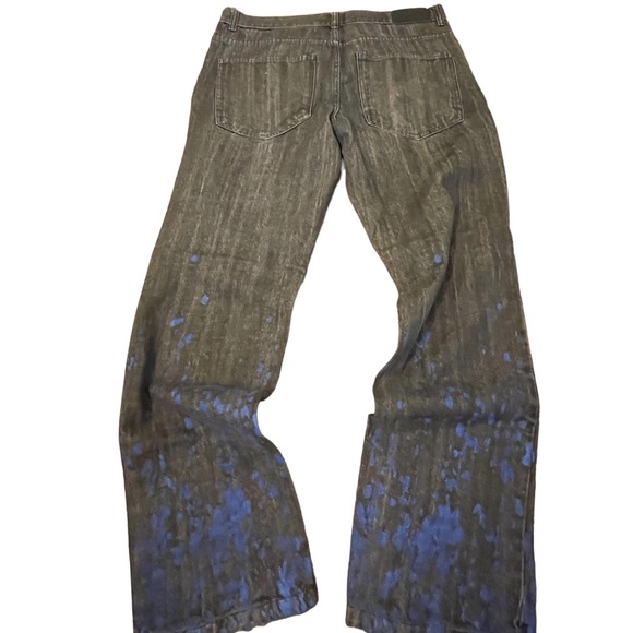 🌸  Diamond Stash mens black denim jeans with paint splatters size 38 - Picture 5 of 13